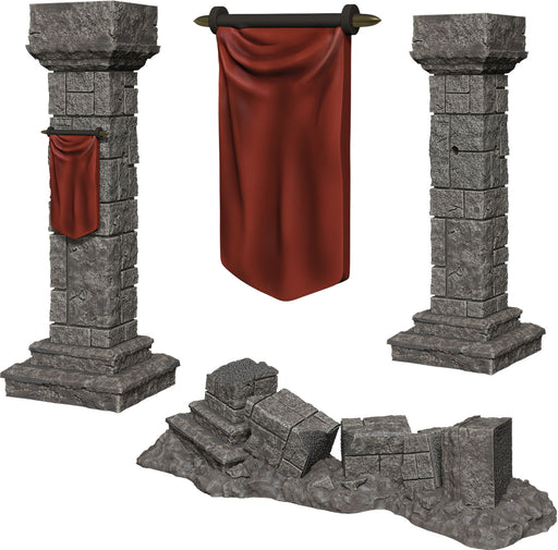 WizKids Deep Cuts Unpainted Miniatures: W11 Pillars & Banners Miniatures NECA   