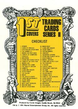 Marvel 1st Covers II - 1991 - 100 - Checklist Vintage Trading Card Singles Comic Images