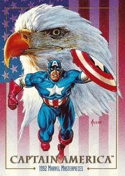 Marvel Masterpieces - 1992 - 016 - Captain America Vintage Trading Card Singles Skybox   