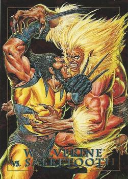 Marvel Masterpieces - 1992 - Battle Spectra 03-D -  Wolverine vs Sabretooth Vintage Trading Card Singles Skybox   