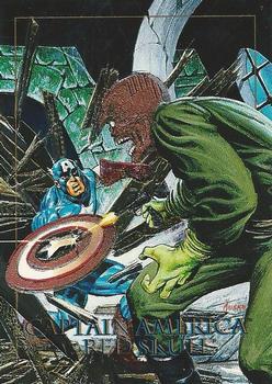 Marvel Masterpieces - 1992 - Battle Spectra - 05-D    - Captain America vs Red Skull Vintage Trading Card Singles Skybox