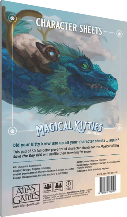 Magical Kitties Save the Day! RPG: Kitty Character Sheets RPG ATLAS GAMES   