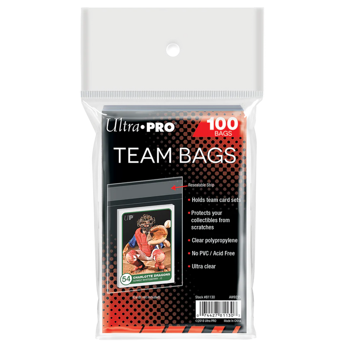 Team Bags - Resealable Sleeves - 100 Count Accessories ULTRA PRO INTERNATIONAL, LLC   