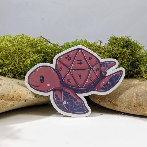 Polyhedral Dice D20 Shell Turtle Sticker - 2.5" Gift Mimic Gaming Co   
