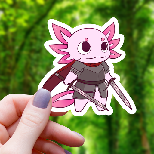Axolotl Fighter RPG Inspired Class Sticker- 3" Gift Mimic Gaming Co   