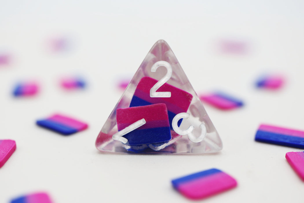 Bisexual Flag RPG Dice Set Accessories Foam Brain   