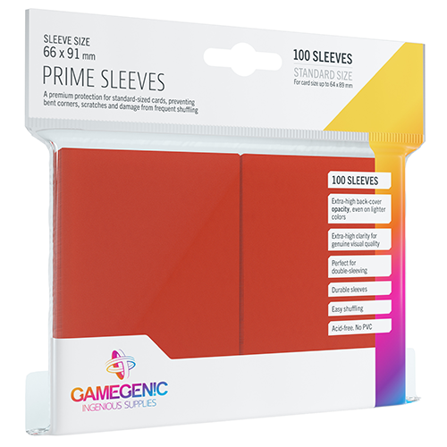 Gamegenic Prime Card Sleeves: Red Accessories ASMODEE NORTH AMERICA   