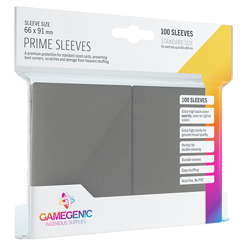 Gamegenic Prime Card Sleeves: Dark Gray Accessories ASMODEE NORTH AMERICA   
