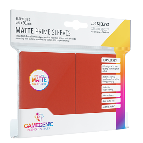 Gamegenic Matte Prime Card Sleeves: Red Accessories ASMODEE NORTH AMERICA   