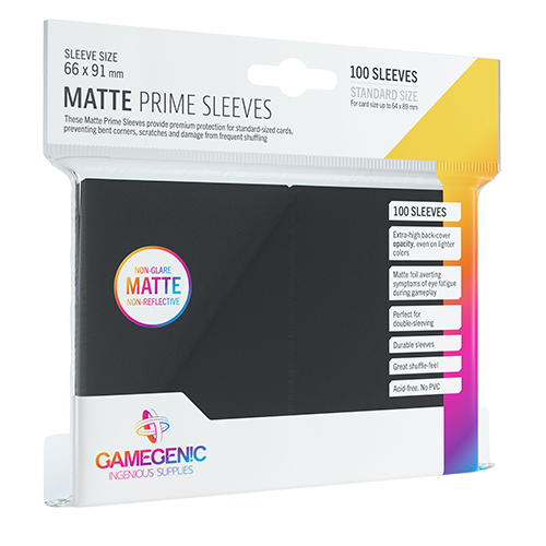 Gamegenic Matte Prime Card Sleeves: Black Accessories ASMODEE NORTH AMERICA   