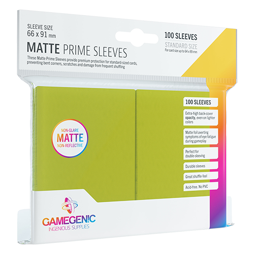 Gamegenic Matte Prime Card Sleeves: Lime Green Accessories ASMODEE NORTH AMERICA   
