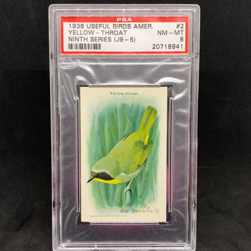 Useful Birds of America - 1938 - 02 - Yellow Throat - PSA 8 Vintage Trading Card Singles Impel   