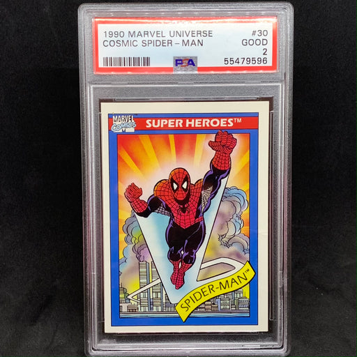 Marvel Universe 1990 - 030 - Cosmic Spider-Man - PSA 2 Vintage Trading Card Singles Impel   