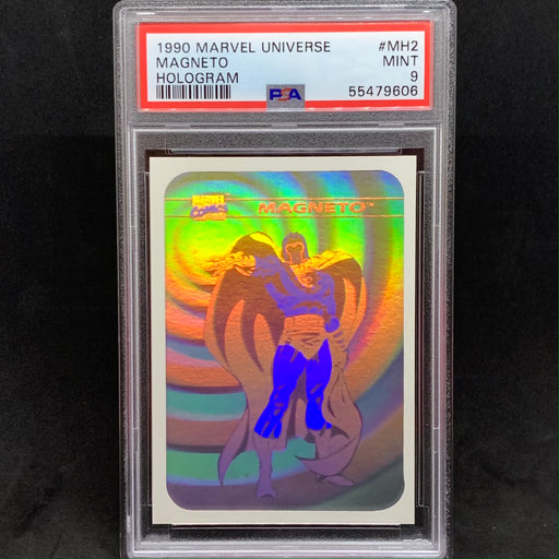 Marvel Universe 1990 - MH2 - Magneto Hologram - PSA 9 Vintage Trading Card Singles Impel   