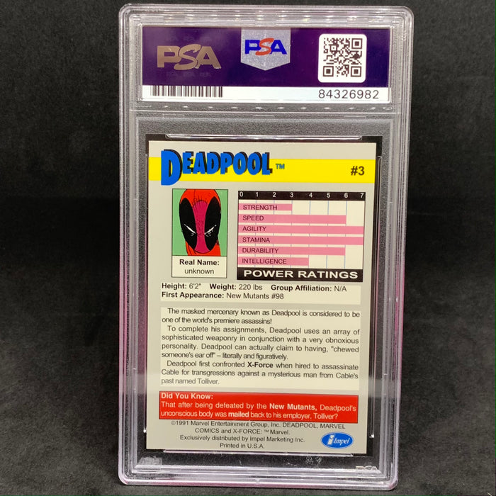 Deadpool X-Force 1 Promo - 1991 -  Autographed by Rob Liefeld - PSA Certified Vintage Trading Card Singles Impel   