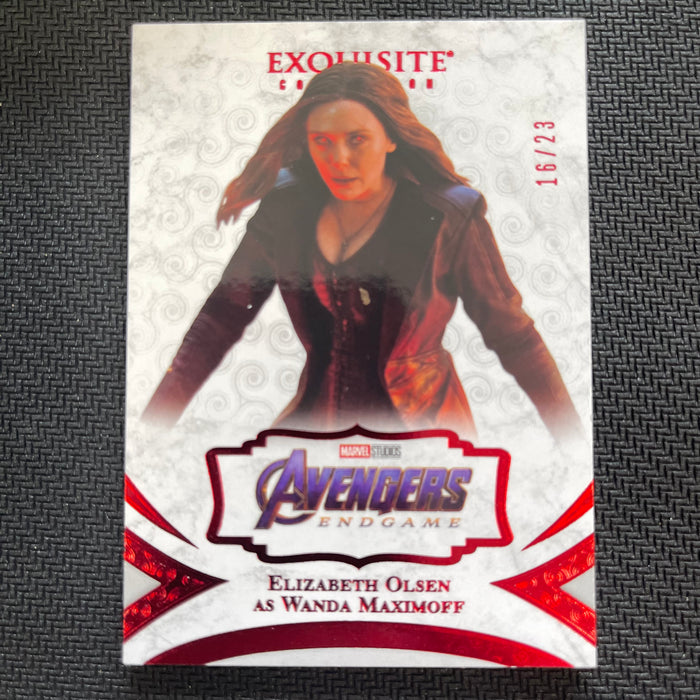 Marvel Black Diamond 2021 - Exquisite Collection - 19 - Elizabeth Olsen as Wanda Maximoff - 16/23 Red Vintage Trading Card Singles Upper Deck