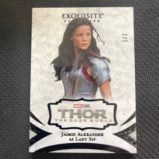 Marvel Black Diamond 2021 - Exquisite Collection - 27 - Jamie Alexander as Lady Sif - 1/1 Black Vintage Trading Card Singles Upper Deck   