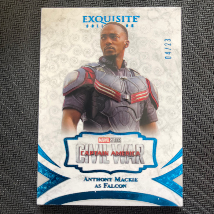 Marvel Black Diamond 2021 - Exquisite Collection - 02 - Anthony Mackie as Falcon - 04/23 Blue Vintage Trading Card Singles Upper Deck