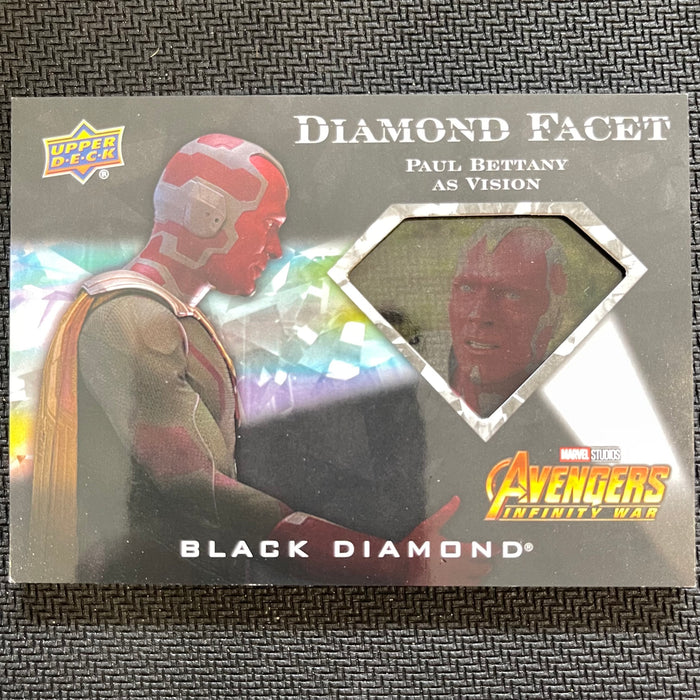 Marvel Black Diamond 2021 - DF-16 - Paul Bettany as Vision - Diamond Facet Vintage Trading Card Singles Upper Deck