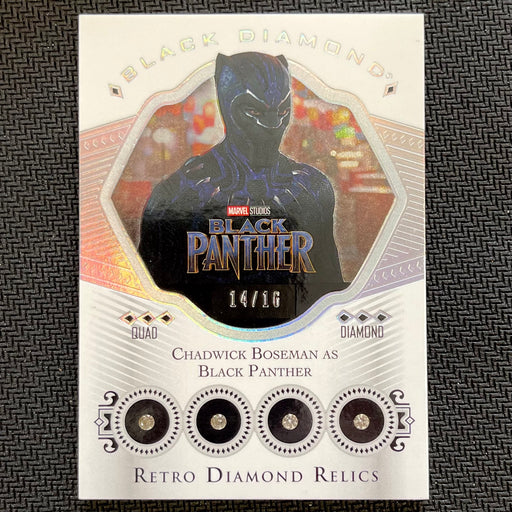 Marvel Black Diamond 2021 - RDR-43 - Chadwick Boseman as Black Panther - Retro Diamond Quad Relic - 14/16 Vintage Trading Card Singles Upper Deck   