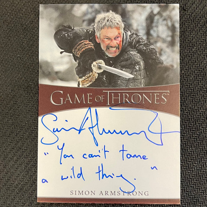 Game of Thrones - Iron Anniversary 2021 - Autograph - Simon Armstrong as Qhorin Halfhand Vintage Trading Card Singles Rittenhouse