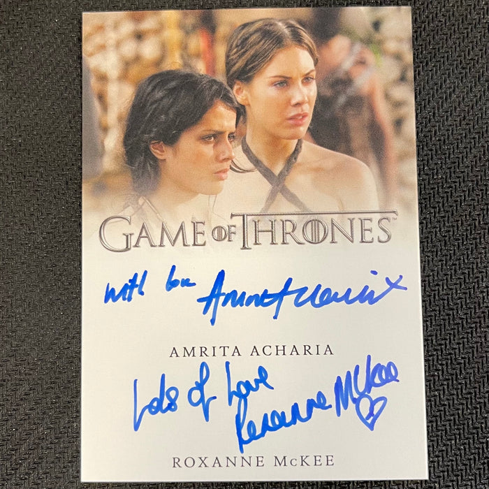 Game of Thrones - Iron Anniversary 2021 - Autograph - Amrita Acharia as Irri and Roxxane McKee Dual Autograph Vintage Trading Card Singles Rittenhouse   