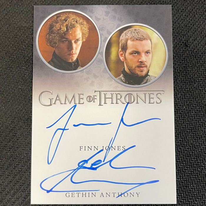 Game of Thrones - Iron Anniversary 2021 - Autograph - Finn Jones as Loras Tyrell and Gethin Anthony as Renly Baratheon Dual Autograph Vintage Trading Card Singles Rittenhouse