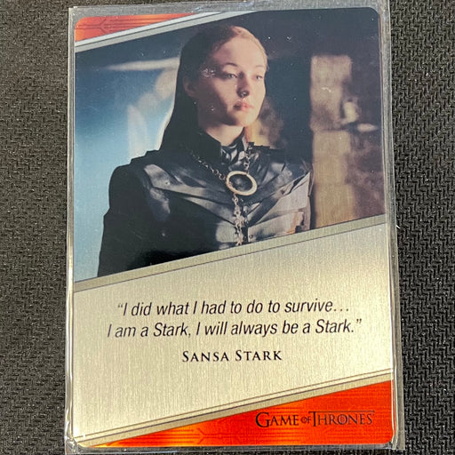 Game of Thrones - Iron Anniversary 2021 - E05 - Metal Expressions - Sophie Turner as Sansa Stark Vintage Trading Card Singles Rittenhouse   