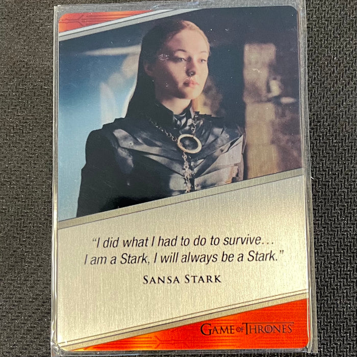 Game of Thrones - Iron Anniversary 2021 - E05 - Metal Expressions - Sophie Turner as Sansa Stark Vintage Trading Card Singles Rittenhouse