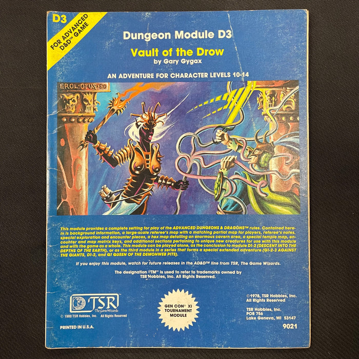 Advanced Dungeons and Dragons - D3 Module - Vault of the Drow RPG Heroic Goods and Games   