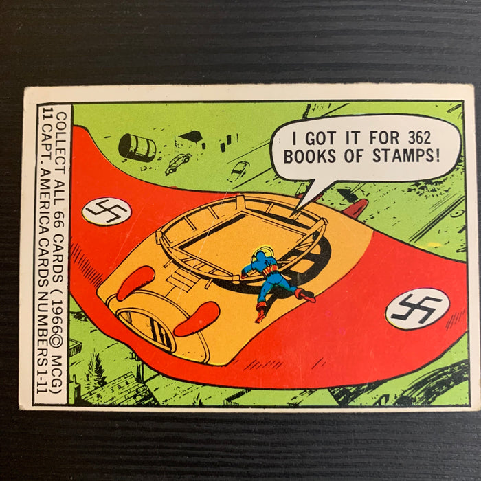 Marvel Super Heroes 1966 - 11 - Captain America Vintage Trading Card Singles Donruss   
