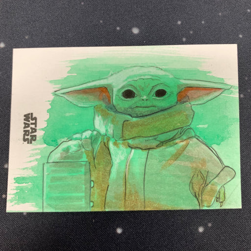 Star Wars - The Mandalorian 2020 -  Sketch Card 1/1 - The Child by Seth Groves Vintage Trading Card Singles Topps