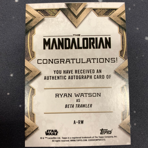 Star Wars - The Mandalorian 2020 -  A-RW - Ryan Watson as Beta Trawler Autograph Vintage Trading Card Singles Topps   