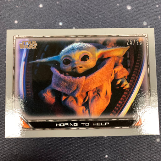 Star Wars - The Mandalorian 2020 -  014 - Hoping to Help - Silver Border 25/25 Vintage Trading Card Singles Topps   
