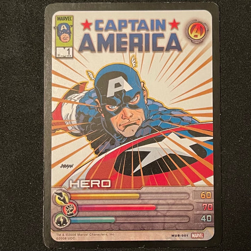 Marvel Ultimate Battles 2008 - MUB-001 - Captain America Vintage Trading Card Singles Upper Deck   