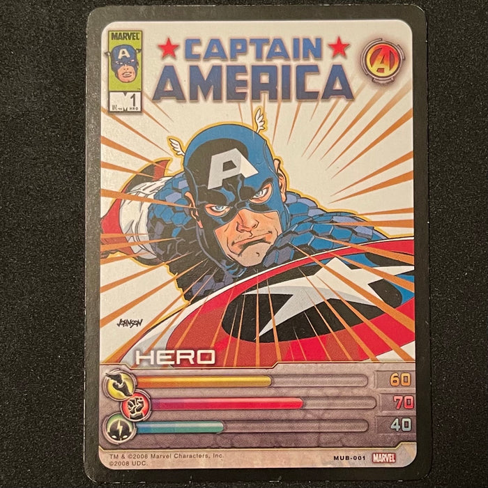 Marvel Ultimate Battles 2008 - MUB-001 - Captain America Vintage Trading Card Singles Upper Deck
