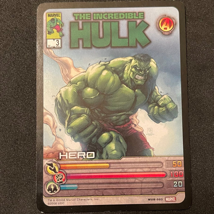 Marvel Ultimate Battles 2008 - MUB-003 - Hulk Vintage Trading Card Singles Upper Deck