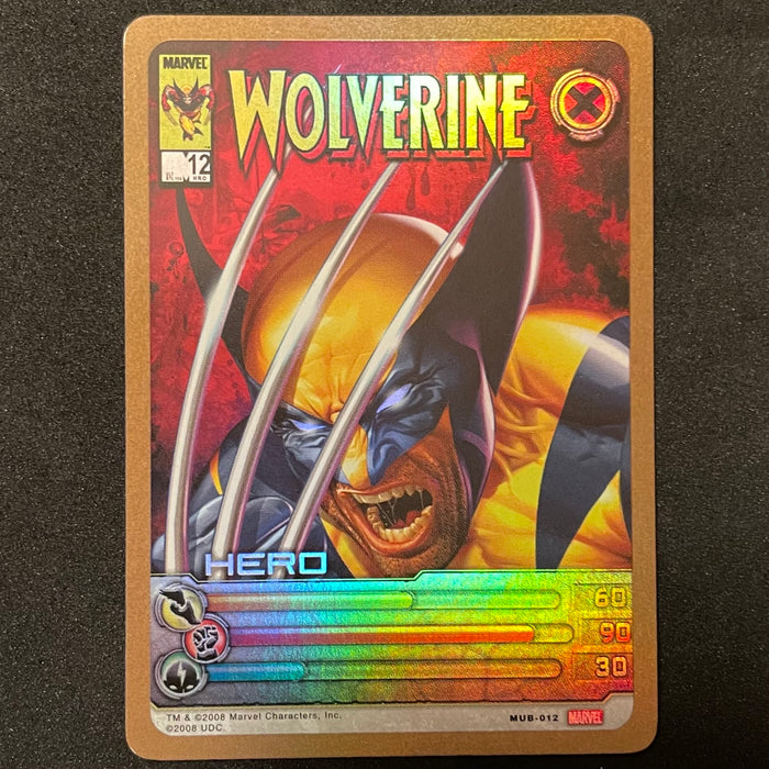 Marvel Ultimate Battles 2008 - MUB-012 - Wolverine Gold Foil Vintage Trading Card Singles Upper Deck