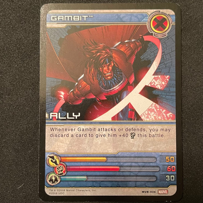 Marvel Ultimate Battles 2008 - MUB-034 - Gambit Vintage Trading Card Singles Upper Deck