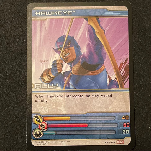 Marvel Ultimate Battles 2008 - MUB-040 - Hawkeye Vintage Trading Card Singles Upper Deck   