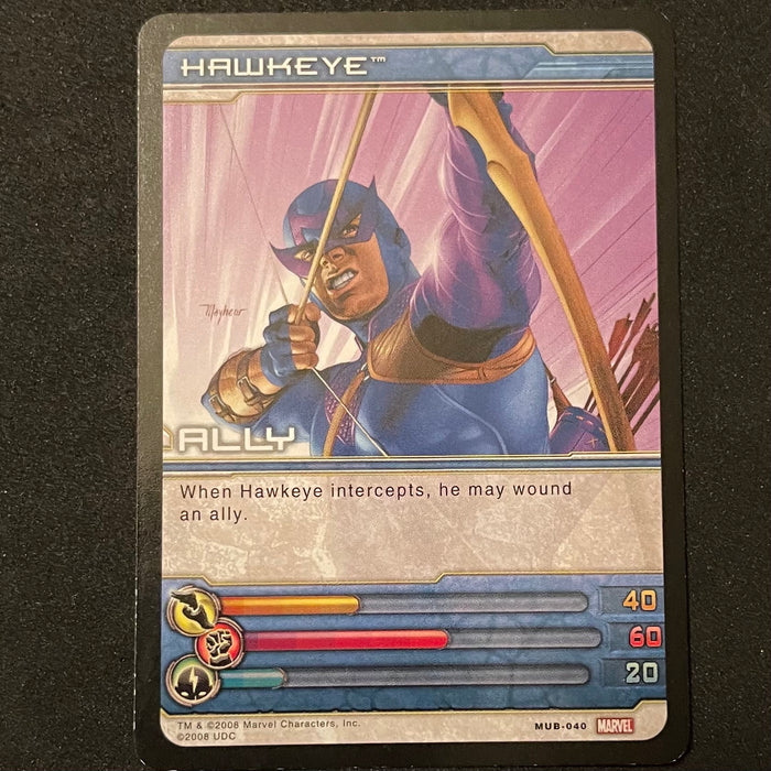 Marvel Ultimate Battles 2008 - MUB-040 - Hawkeye Vintage Trading Card Singles Upper Deck   