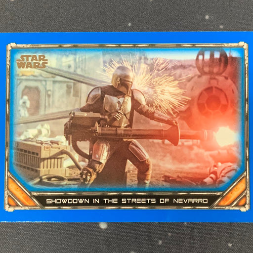 Star Wars - The Mandalorian 2020 -  094 - Showdown in the Streets of Nevarro - Blue Border Vintage Trading Card Singles Topps