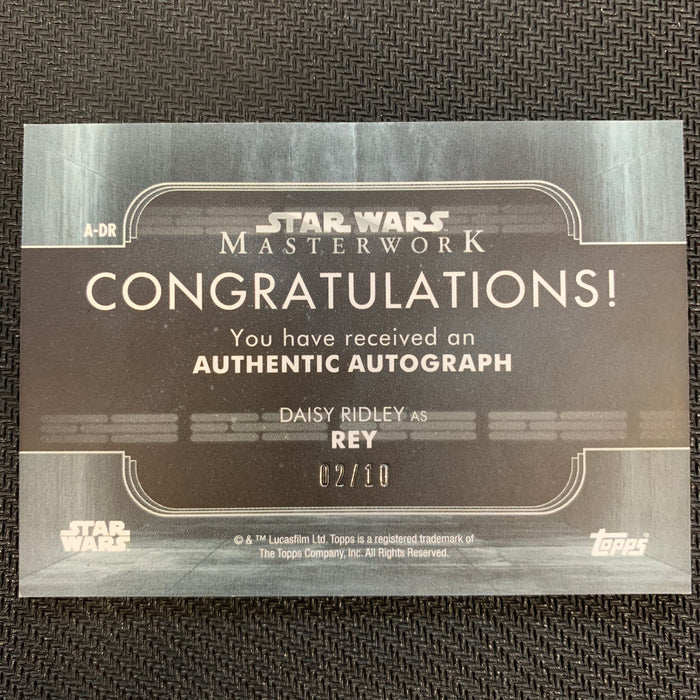 Star Wars Masterwork 2020 - AD-DR - Autograph - Daisy Ridley as Rey - Wood 02/10 Vintage Trading Card Singles Topps   