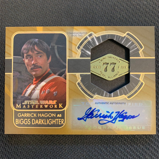Star Wars Masterwork 2020 - AD-GHF - Autograph - Garrick Hagon as Biggs Darklighter - Gold 1/1 Vintage Trading Card Singles Topps   