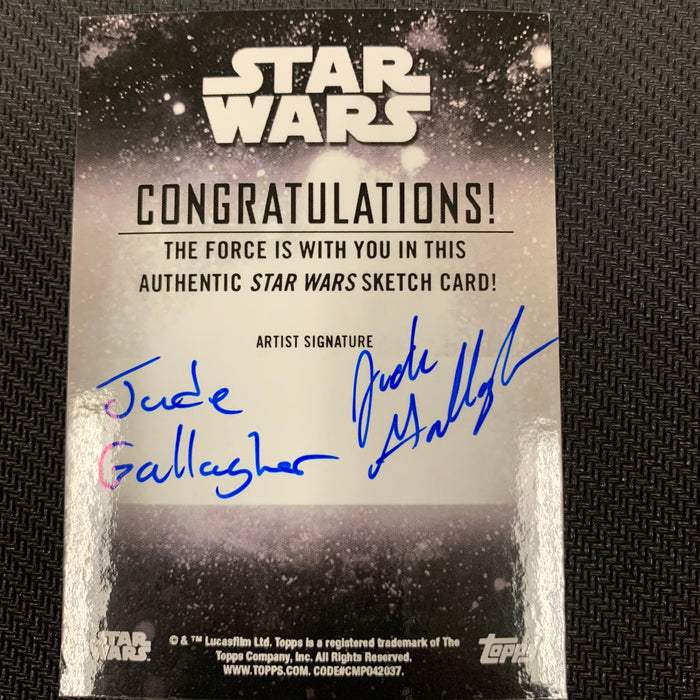 Star Wars Holocron 2020 - Sketch Card 1/1 - Obi-Wan Kenobi by Jude Gallagher Vintage Trading Card Singles Topps   