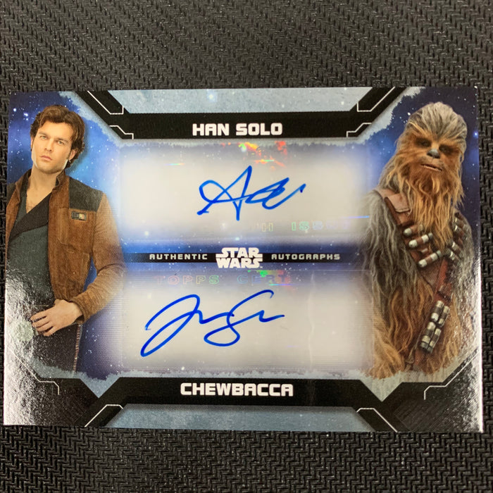 Star Wars Holocron 2020 - A DR-ES Autograph - Alden Ehrenreich and Joonas Suotamo 4/5 Vintage Trading Card Singles Topps