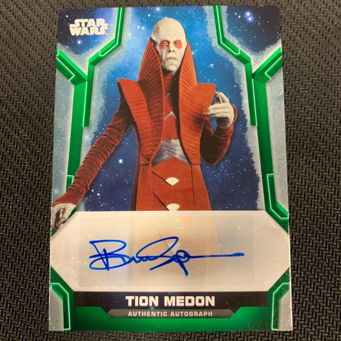 Star Wars Holocron 2020 - A-BS Autograph - Bruce Spensei as Tion Medon Green 13/99 Vintage Trading Card Singles Topps