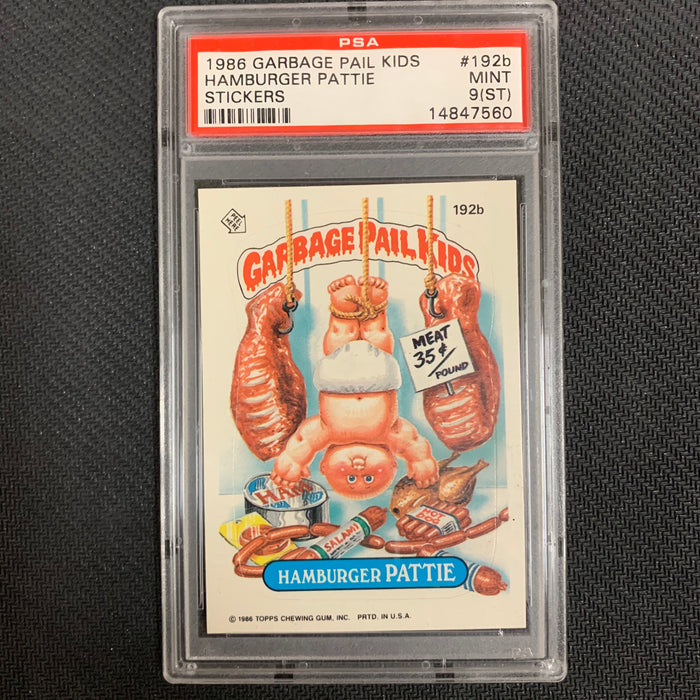 Garbage Pail Kids - 192b - Hamburger Pattie - Series 5 - 1986 - PSA 9 (ST) Vintage Trading Card Singles Topps