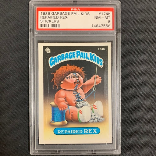 Garbage Pail Kids - 174b - Repaired Rex - Series 5  1986 - PSA 8 Vintage Trading Card Singles Topps   