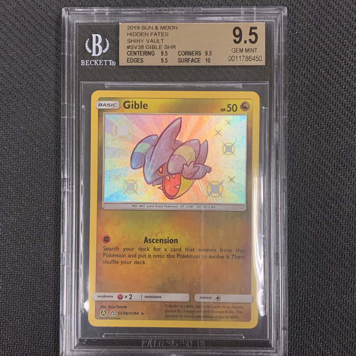 Gible - Pokemon Hidden Fates 2019 - BGS 9.5 Vintage Trading Card Singles Pokemon
